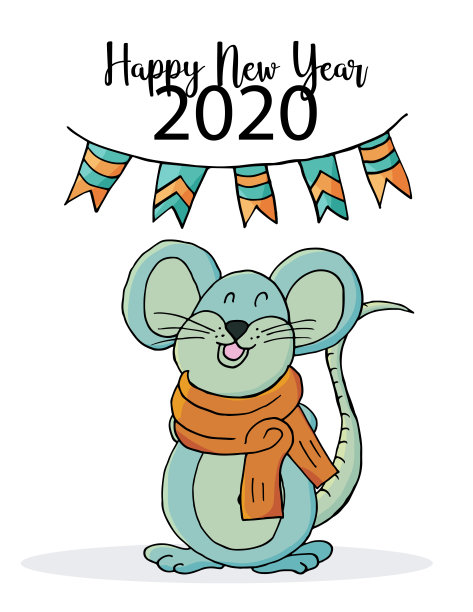 新年快乐。可爱的老鼠,象征2020。新年祝福传单,横幅图片 新年快乐。可爱的老鼠,象征2020。新年祝福传单,横幅图片下载