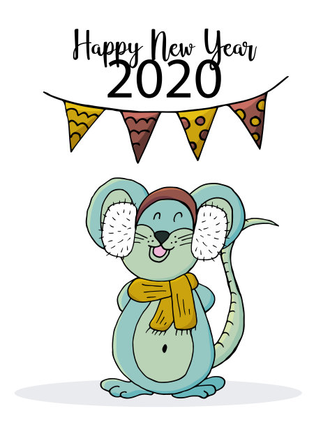 新年快乐。可爱的老鼠,象征2020。新年祝福传单,横幅图片 新年快乐。可爱的老鼠,象征2020。新年祝福传单,横幅图片下载