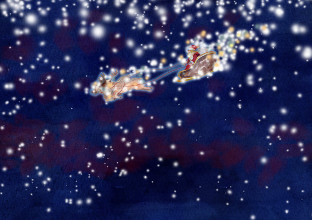 圣诞老人的夜晚图片 圣诞老人的夜晚图片下载