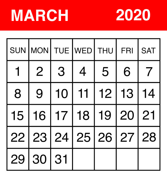 2020年3月日历图片 2020年3月日历图片下载