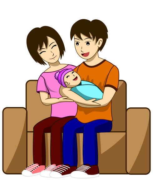 丈夫、妻子和孩子。父亲和母亲抱着孩子,她坐在丈夫和孩子的旁边。两人都坐在他们家客厅的沙发上。图片 丈夫、妻子和孩子。父亲和母亲抱着孩子,她坐在丈夫和孩子的旁边。两人都坐在他们家客厅的沙发上。图片下载