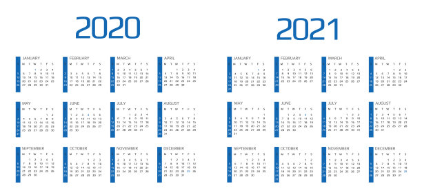日历2020年和2021年模板。12个月。包括节日活动图片 日历2020年和2021年模板。12个月。包括节日活动图片下载