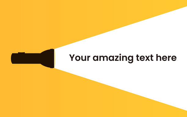 手电筒剪影与光线在黄色的背景。图片 手电筒剪影与光线在黄色的背景。图片下载