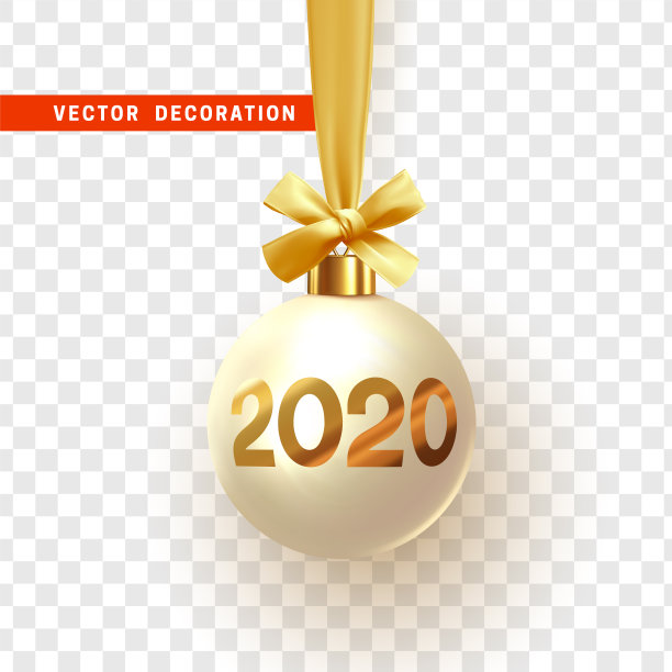 圣诞彩球悬挂在金色丝带蝴蝶结上,现实孤立与金色数字2020。新年快乐。圣诞小玩意。矢量图图片 圣诞彩球悬挂在金色丝带蝴蝶结上,现实孤立与金色数字2020。新年快乐。圣诞小玩意。矢量图图片下载