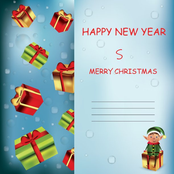 新年快乐,圣诞快乐。小精灵与礼物礼物。边界设计与文本复制空间。五颜六色的礼物和小精灵。美丽的圣诞插图图片 新年快乐,圣诞快乐。小精灵与礼物礼物。边界设计与文本复制空间。五颜六色的礼物和小精灵。美丽的圣诞插图图片下载