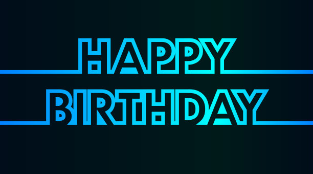 生日快乐-贺卡,请柬,传单,招贴画-冷光连续轮廓字母-向量图片 生日快乐-贺卡,请柬,传单,招贴画-冷光连续轮廓字母-向量图片下载