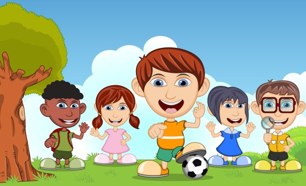 孩子们在公园里玩卡通图片 孩子们在公园里玩卡通图片下载