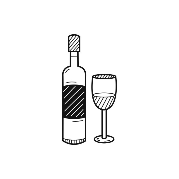 手绘一瓶葡萄酒和一个玻璃杯孤立在一个白色。矢量插图。图片 手绘一瓶葡萄酒和一个玻璃杯孤立在一个白色。矢量插图。图片下载