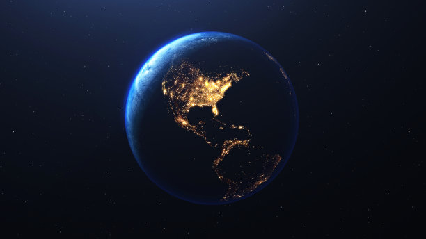 地球行星从太空观看,行星地球的3d渲染。图片 地球行星从太空观看,行星地球的3d渲染。图片下载