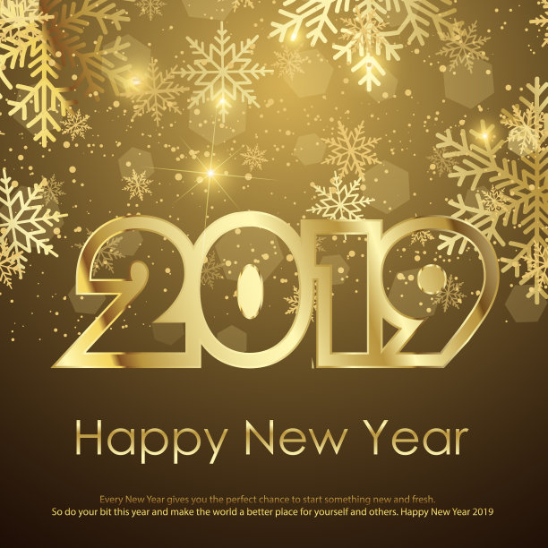 圣诞快乐和新年贺卡与金色雪花。2019 .向量图片 圣诞快乐和新年贺卡与金色雪花。2019 .向量图片下载