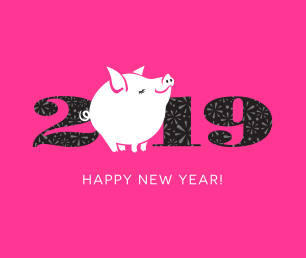 2019年猪年贺年贺卡、海报、横幅设计用可爱的小猪代替零。图片 2019年猪年贺年贺卡、海报、横幅设计用可爱的小猪代替零。图片下载