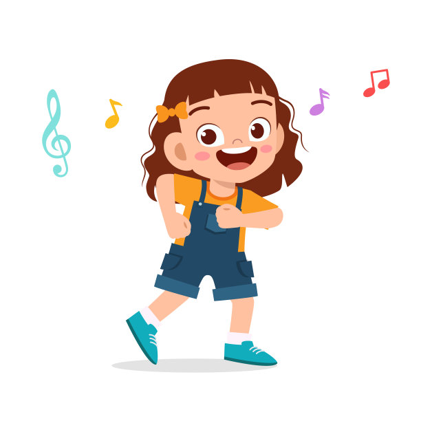 快乐可爱的小女孩随着音乐跳舞图片 快乐可爱的小女孩随着音乐跳舞图片下载