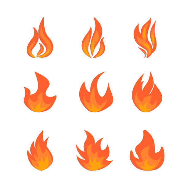 Set of Fire火焰在白色背景上。图片 Set of Fire火焰在白色背景上。图片下载