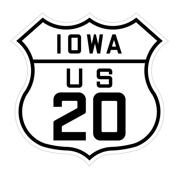 爱荷华州20号公路标志图片 爱荷华州20号公路标志图片下载