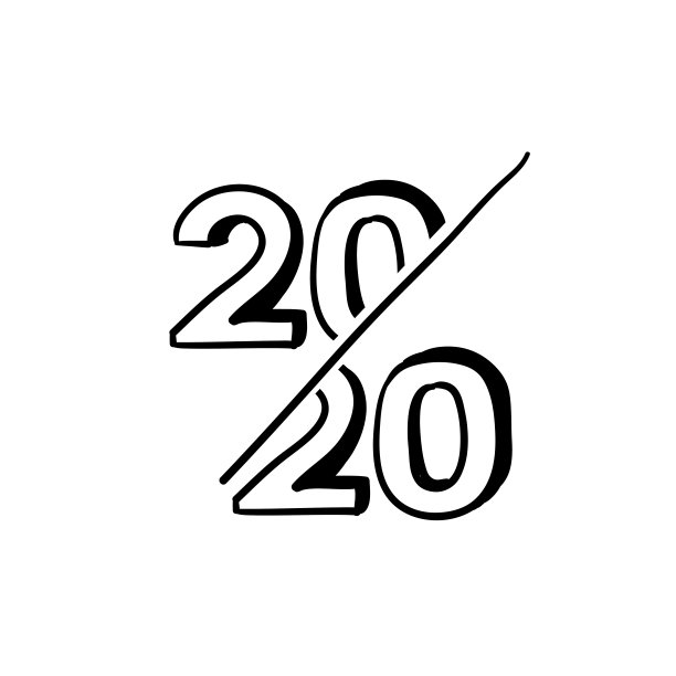 一套手写涂鸦2020插图孤立在白色背景图片 一套手写涂鸦2020插图孤立在白色背景图片下载