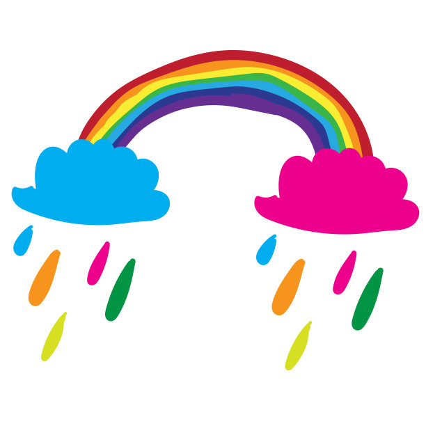可爱的矢量彩虹与雨云图片 可爱的矢量彩虹与雨云图片下载