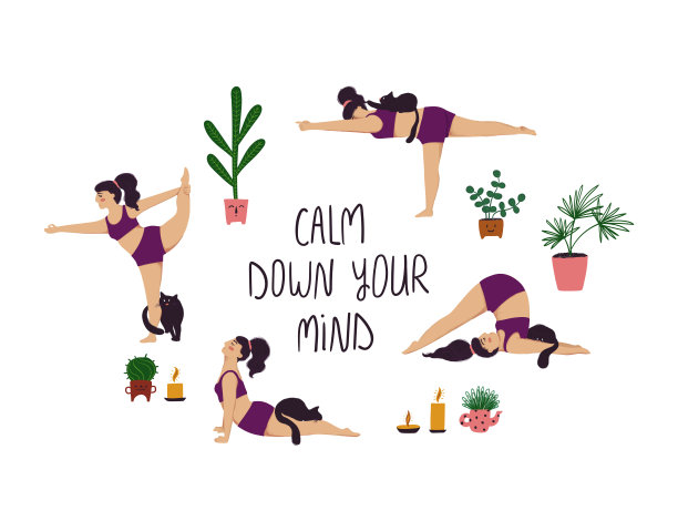 女孩和猫做瑜伽姿势。图片 女孩和猫做瑜伽姿势。图片下载