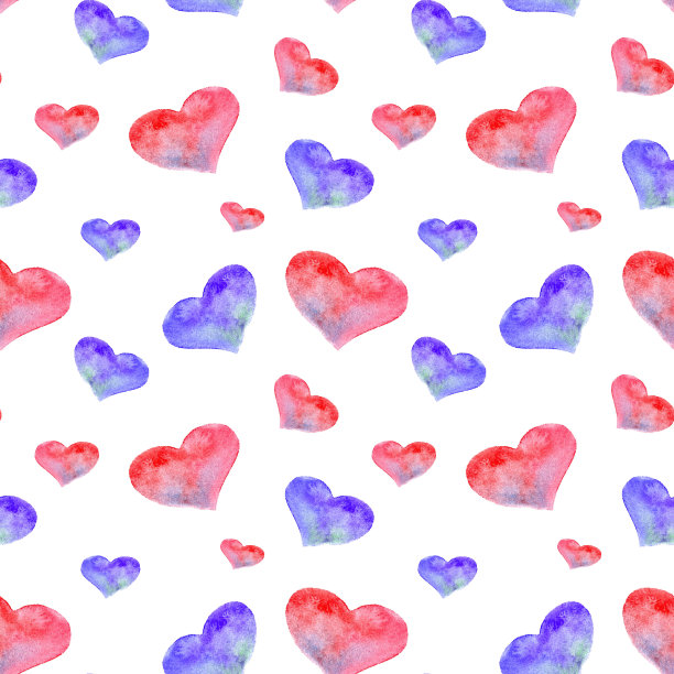 水彩多色心的背景。情人节的模式。度假旅游爱好者图片 水彩多色心的背景。情人节的模式。度假旅游爱好者图片下载