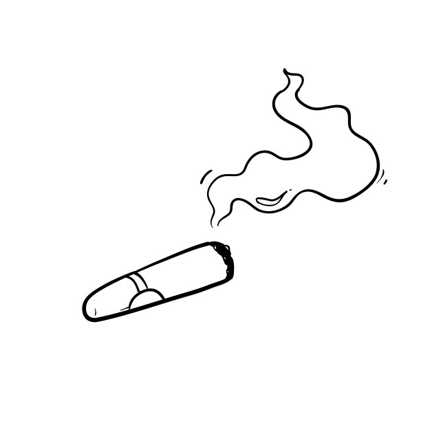 手绘卡通点燃雪茄与烟雾。孤立在白色背景上。向量icon.doodle图片 手绘卡通点燃雪茄与烟雾。孤立在白色背景上。向量icon.doodle图片下载