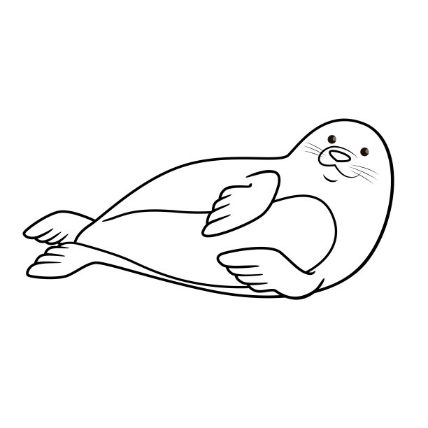 在白色背景上隔离的海豹矢量插图。儿童涂色书。图片 在白色背景上隔离的海豹矢量插图。儿童涂色书。图片下载