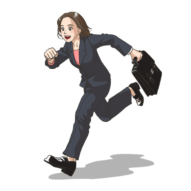 一位年轻的女商人兴高采烈地跑着图片 一位年轻的女商人兴高采烈地跑着图片下载