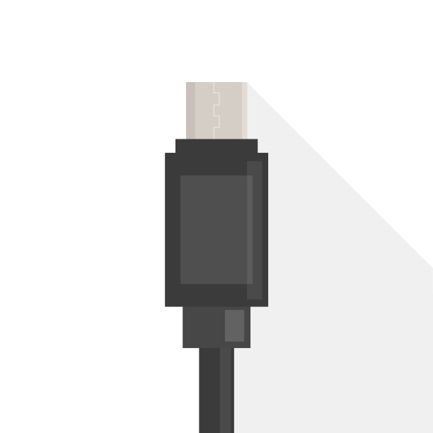 Micro USB电缆矢量隔离。图片 Micro USB电缆矢量隔离。图片下载