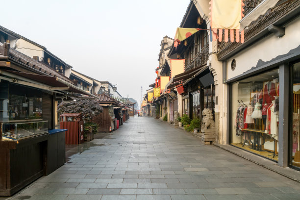 中国浙江省杭州市清河坊古街景图片 中国浙江省杭州市清河坊古街景图片下载