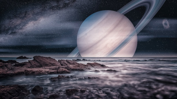 土星的卫星土卫六的艺术家视角图片 土星的卫星土卫六的艺术家视角图片下载