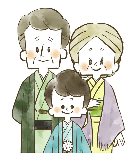 老两口和孙子穿着和服图片 老两口和孙子穿着和服图片下载