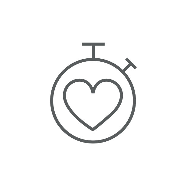 秒表与心符号线图标图片 秒表与心符号线图标图片下载