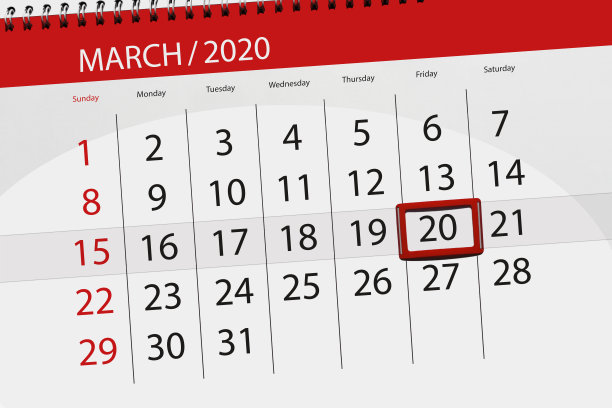 2020年3月的日历,截止日期,20,周五图片 2020年3月的日历,截止日期,20,周五图片下载
