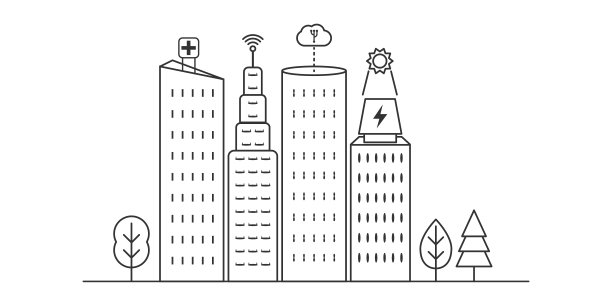 智能城市建筑轮廓矢量图图片 智能城市建筑轮廓矢量图图片下载