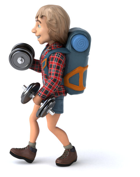 男人独自旅行背包客- 3D插图图片 男人独自旅行背包客- 3D插图图片下载