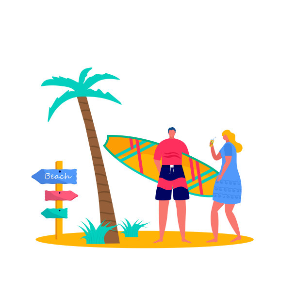 人们穿着冲浪板在沙滩上冲浪。年轻的男女在大海上享受假期。夏季运动概念和户外休闲活动隔离在白色背景上。平面向量图片 人们穿着冲浪板在沙滩上冲浪。年轻的男女在大海上享受假期。夏季运动概念和户外休闲活动隔离在白色背景上。平面向量图片下载