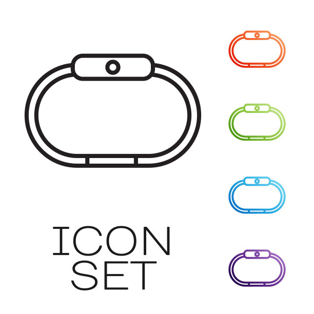 黑线智能手表图标隔离在白色背景。设置图标丰富多彩。矢量图图片 黑线智能手表图标隔离在白色背景。设置图标丰富多彩。矢量图图片下载