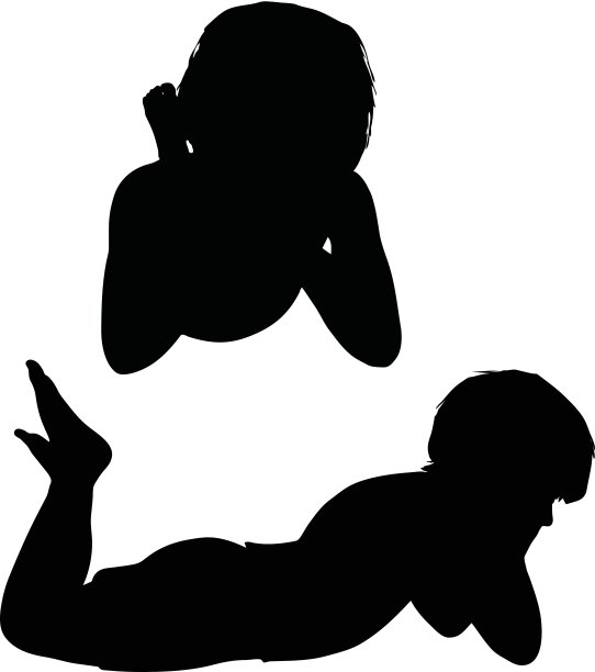 孩子们的剪影孤立在白色上。图片 孩子们的剪影孤立在白色上。图片下载