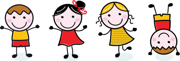 涂鸦快乐的孩子群孤立在白色图片 涂鸦快乐的孩子群孤立在白色图片下载