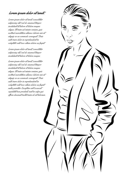 漂亮的女人手绘矢量插图。图片 漂亮的女人手绘矢量插图。图片下载