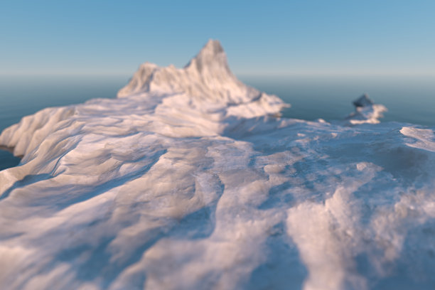 海上一座雪山岛,3d渲染。图片 海上一座雪山岛,3d渲染。图片下载