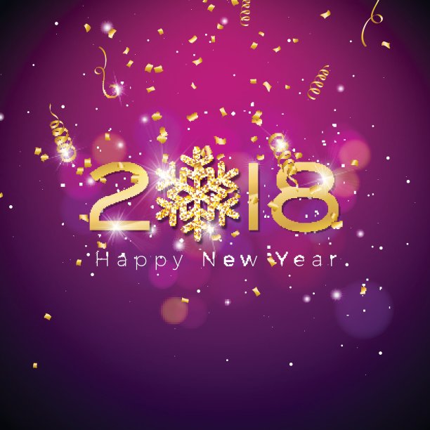 矢量新年2018年插图在闪亮的彩色背景与排版设计。每股收益10。图片 矢量新年2018年插图在闪亮的彩色背景与排版设计。每股收益10。图片下载