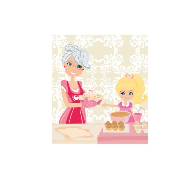 奶奶在和孙女一起烤饼干图片 奶奶在和孙女一起烤饼干图片下载