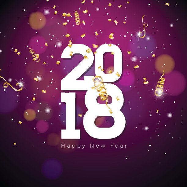 矢量新年2018年插图在发光的蓝色背景与印刷。图片 矢量新年2018年插图在发光的蓝色背景与印刷。图片下载