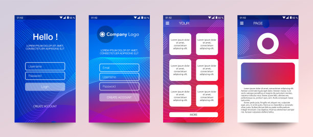 手机应用、UI、UX、GUI设计。设置用户注册屏幕与登录和密码输入,帐户登录,注册,主页。现代风格。最小的应用程序。UI设计模板。接口图片 手机应用、UI、UX、GUI设计。设置用户注册屏幕与登录和密码输入,帐户登录,注册,主页。现代风格。最小的应用程序。UI设计模板。接口图片下载