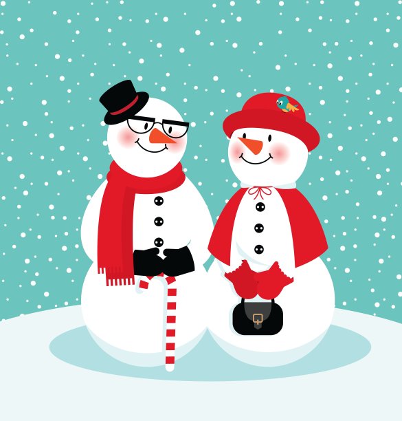两个雪人图片 两个雪人图片下载