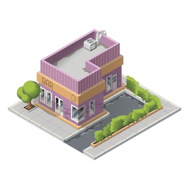 等距条形建筑图标图片 等距条形建筑图标图片下载