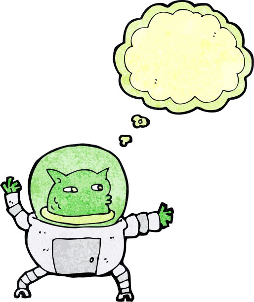 卡通外星人与思想泡泡图片 卡通外星人与思想泡泡图片下载