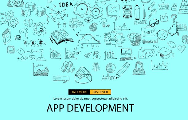 应用程序开发Infpgraphic概念背景图片 应用程序开发Infpgraphic概念背景图片下载