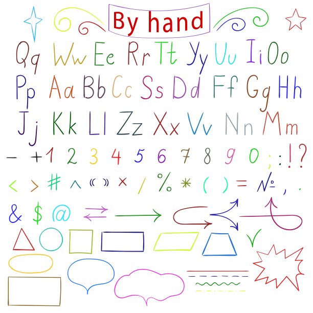 手写字母、数字、字符、形状图片 手写字母、数字、字符、形状图片下载