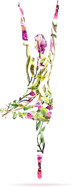 瑜伽姿势水彩亮花图片 瑜伽姿势水彩亮花图片下载