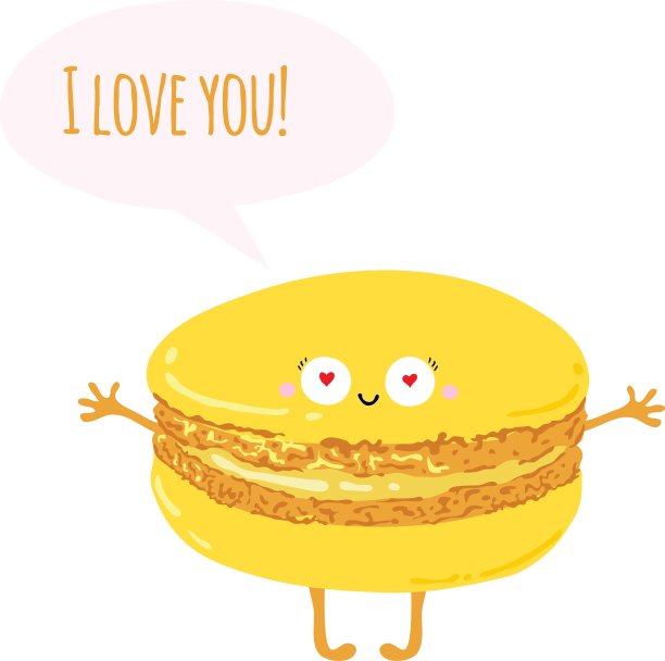 明信片和可爱的杏仁饼干我爱你图片 明信片和可爱的杏仁饼干我爱你图片下载